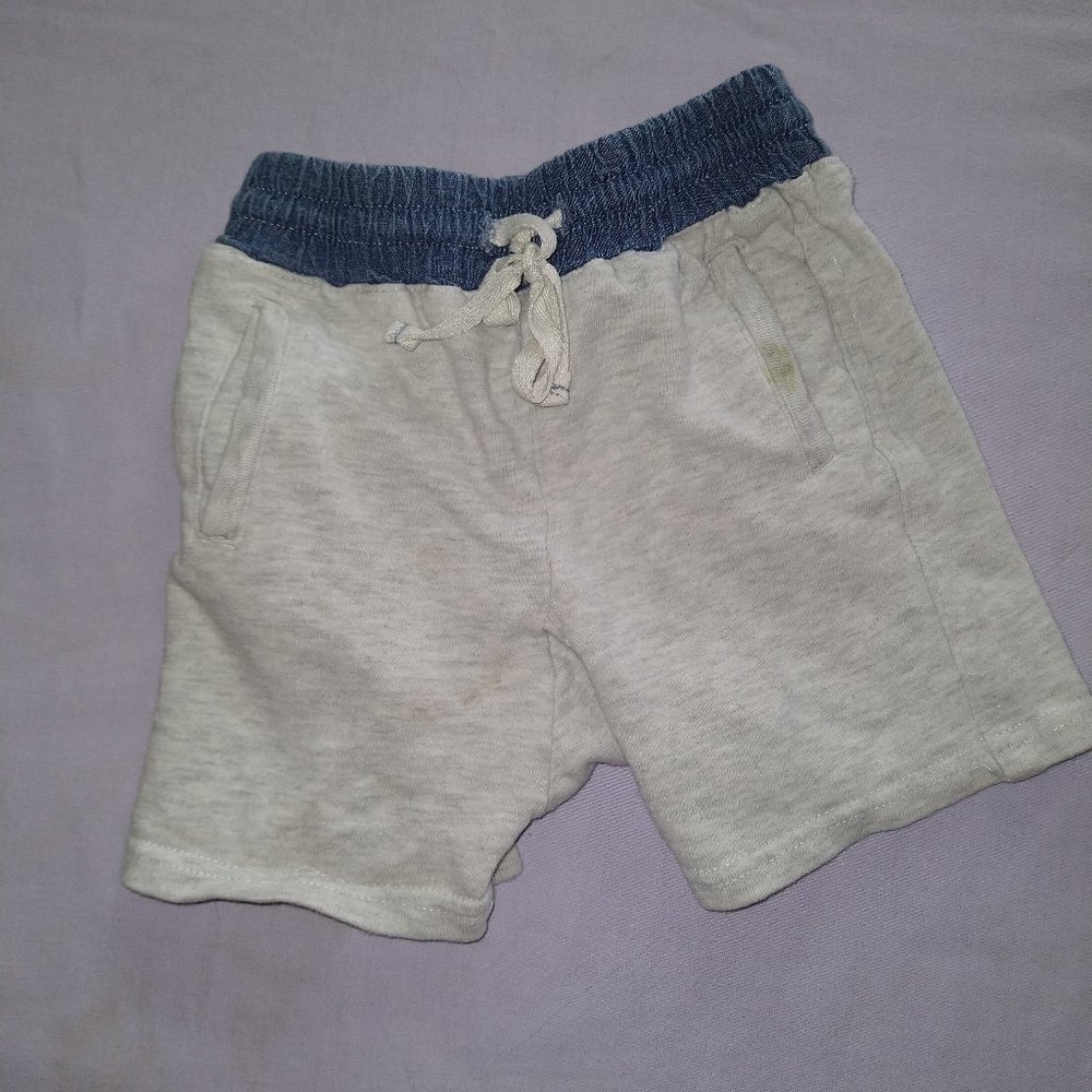 Toddler shorts, light gray/blue, 3T